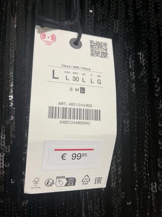 Body Zara Negro y Rosa Talla L