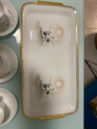Set de café Limoges porcelana con hilo de oro