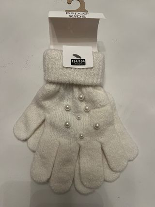 Gorro y guantes niña Pepco blancos