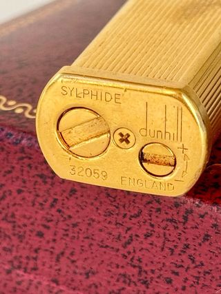 Encendedor Dunhill 1980 Vintage chapado en oro