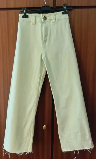 Pantalón culotte crudo ancho