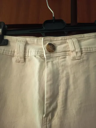 Pantalón culotte crudo ancho