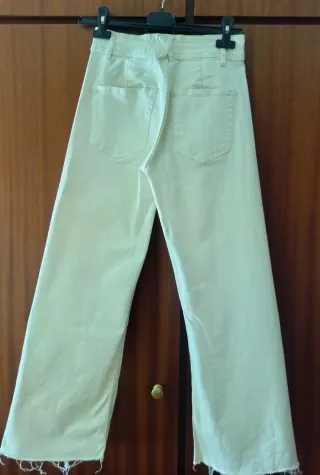 Pantalón culotte crudo ancho