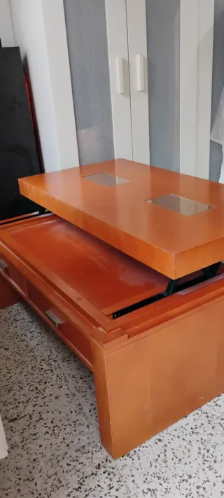 Mesa de centro madera elevable