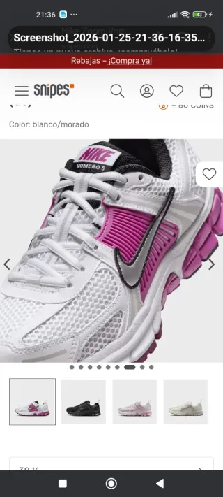 Nike Zoom Vomero 5 (GS) Blanco/Morado