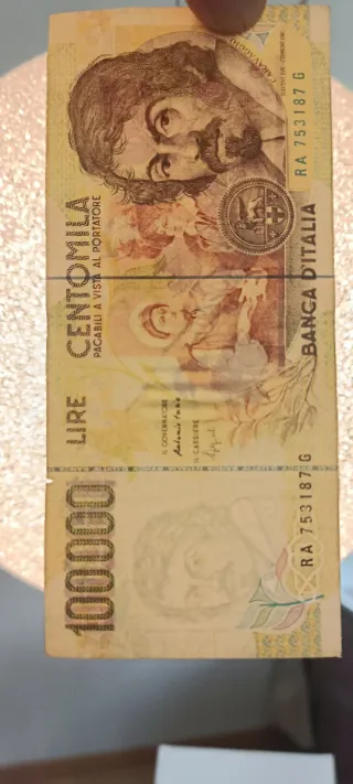 #2. Banconota 100000 Lire Caravaggio II tipo.