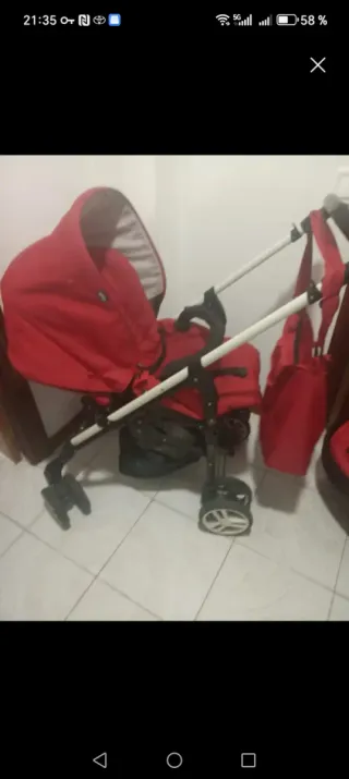 Carrito de bebé trío rojo