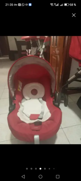 Carrito de bebé trío rojo