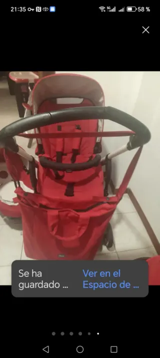 Carrito de bebé trío rojo