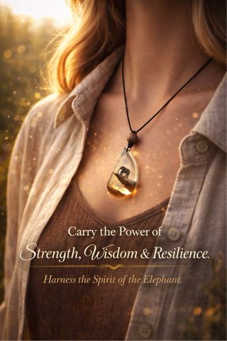 Collar artesanal resina epoxi elefante