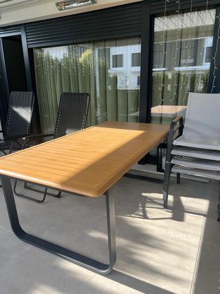 Mesa Jardín NATERIAL Calypso Aluminio Gris