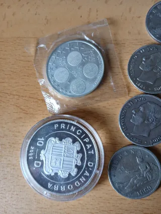 Lote monedas plata Principado Andorra y España