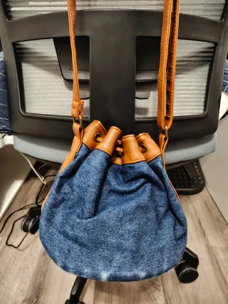 (Solo por envío)Bolso mochila vaquero y piel