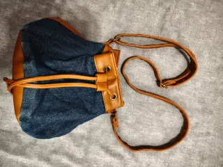 (Solo por envío)Bolso mochila vaquero y piel