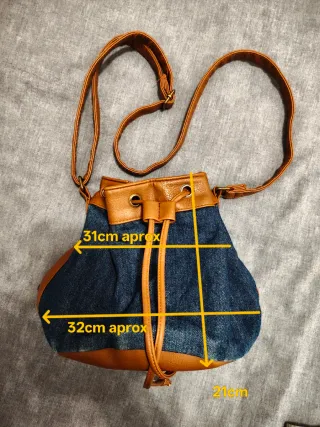 (Solo por envío)Bolso mochila vaquero y piel