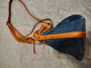 (Solo por envío)Bolso mochila vaquero y piel