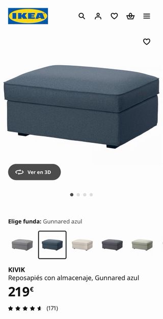 Puf reposapiés KIVIK con almacenamiento