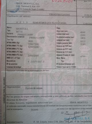 Semirremolque Plataforma aluminio entero