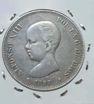 Moneda 5 Pesetas Alfonso XIII 1888 Plata