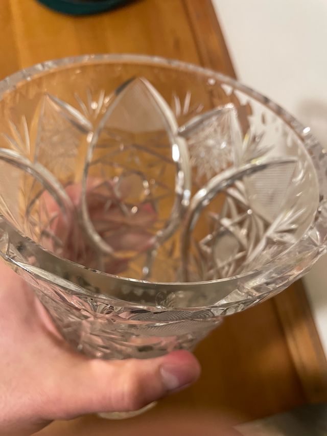 Vaso vintage in cristallo di Boemia