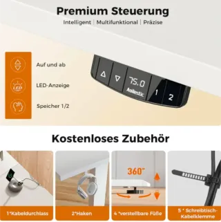 Escritorio Elevable Eléctrico 140x80 cm