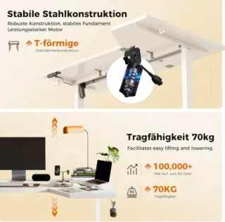 Escritorio Elevable Eléctrico 140x80 cm