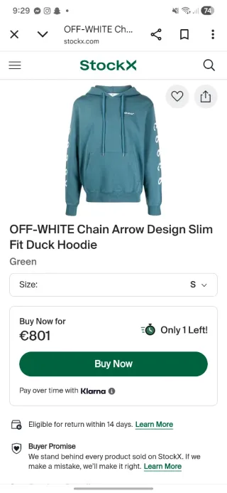 Off-White Sudadera con Capucha y Cadena