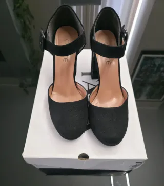 Sandali neri con tacco donna