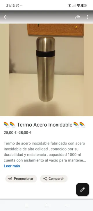 Termo Acero Inoxidable 1000ml