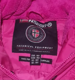 Chaqueta niña Geographical Norway rosa