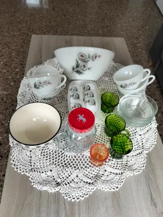 Vajilla de porcelana y cristal