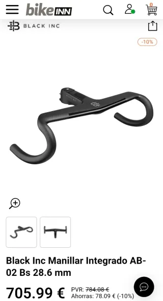 Manillar Black Inc integrado negro 100mm