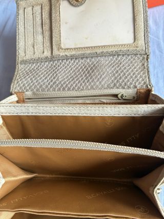 Cartera B. Cavalli piel serpiente y cuero