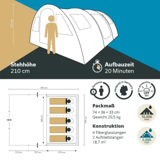 Tienda campaña Skandika Gotland 5