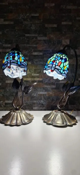 Juego de Lámparas Tiffany libélulas Cristal Metal