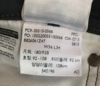 Pantalones Levi's Negros ajustados Talla 36 US