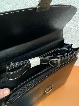 Maletín de piel negro NUEVO