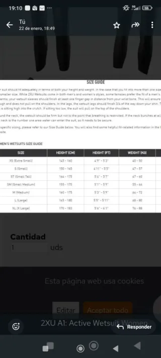 Traje Triatlón neopreno femenino 2XU Z:1 WETSUIT