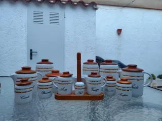 Set Botes Cocina Madera y Cerámica