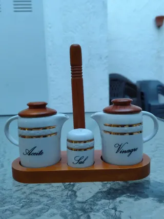 Set Botes Cocina Madera y Cerámica