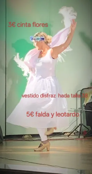 Traje hada tutu largo talla 38