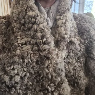 Pelliccia donna grigio/bianco