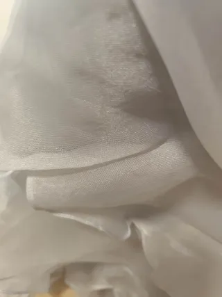 Vestido organza gris perla talla 38