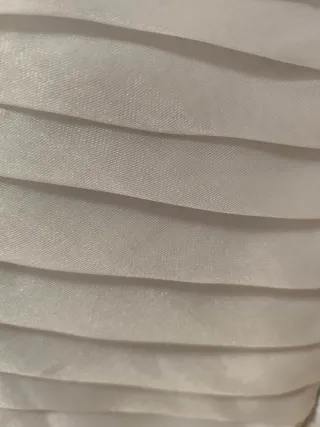 Vestido organza gris perla talla 38