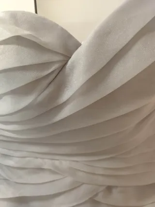 Vestido organza gris perla talla 38