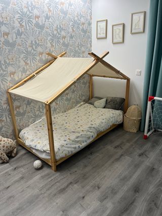 Cama infantil tipo casita madera