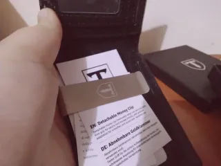 Cartera Teehon Negra con Clip para Dinero