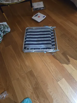 Hamaca de playa rayas azul y blanco