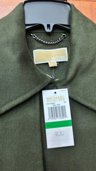 Abrigo Lana Michael Kors Talla L Verde Oliva