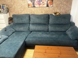 Sofá Cama Chaise Longue Azul